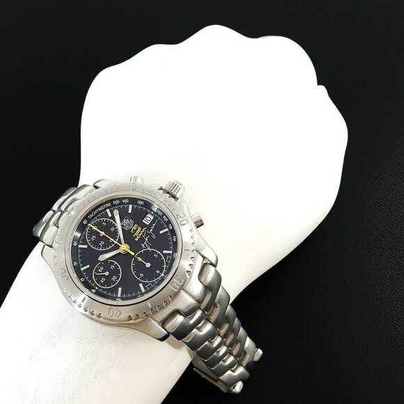 TAG Heuer Link Chronograph CT2115 Ayrton Senna Black Dial Mens Watch 90251020 - Picture 6 of 7